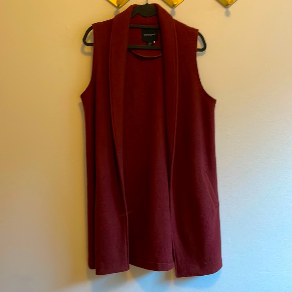 Burgundy Cynthia Rowley duster vest
